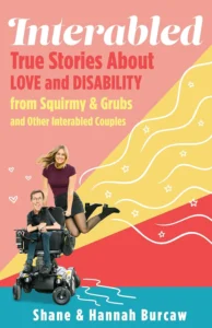 Book cover titled "Interabled" featuring vibrant colors and designs, celebrating love and disability through personal stories.