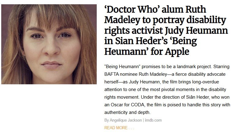 Ruth Madeley portrays disabled travel advocate and disability rights icon Judy Heumann in Apple’s Being Heumann. The film promotes global disability awareness, highlighting Heumann’s activism for accessible travel, inclusion, and equal rights.